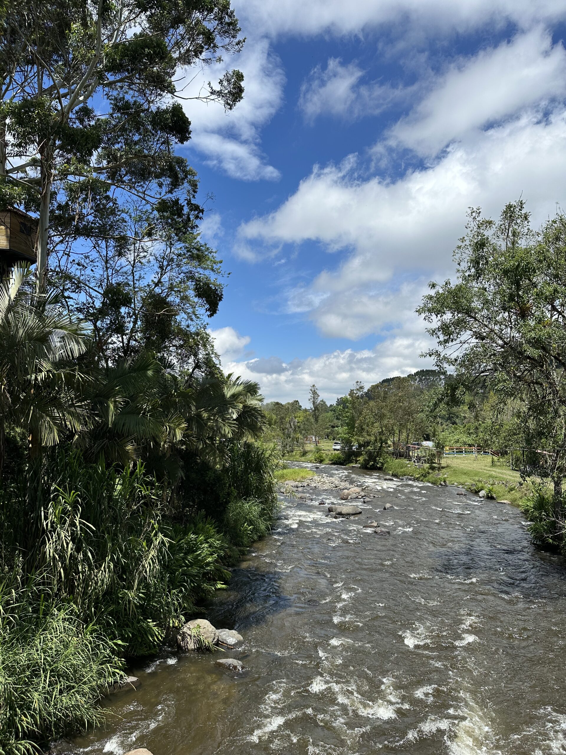 Vue sur le rio Quindio en bas de Salento