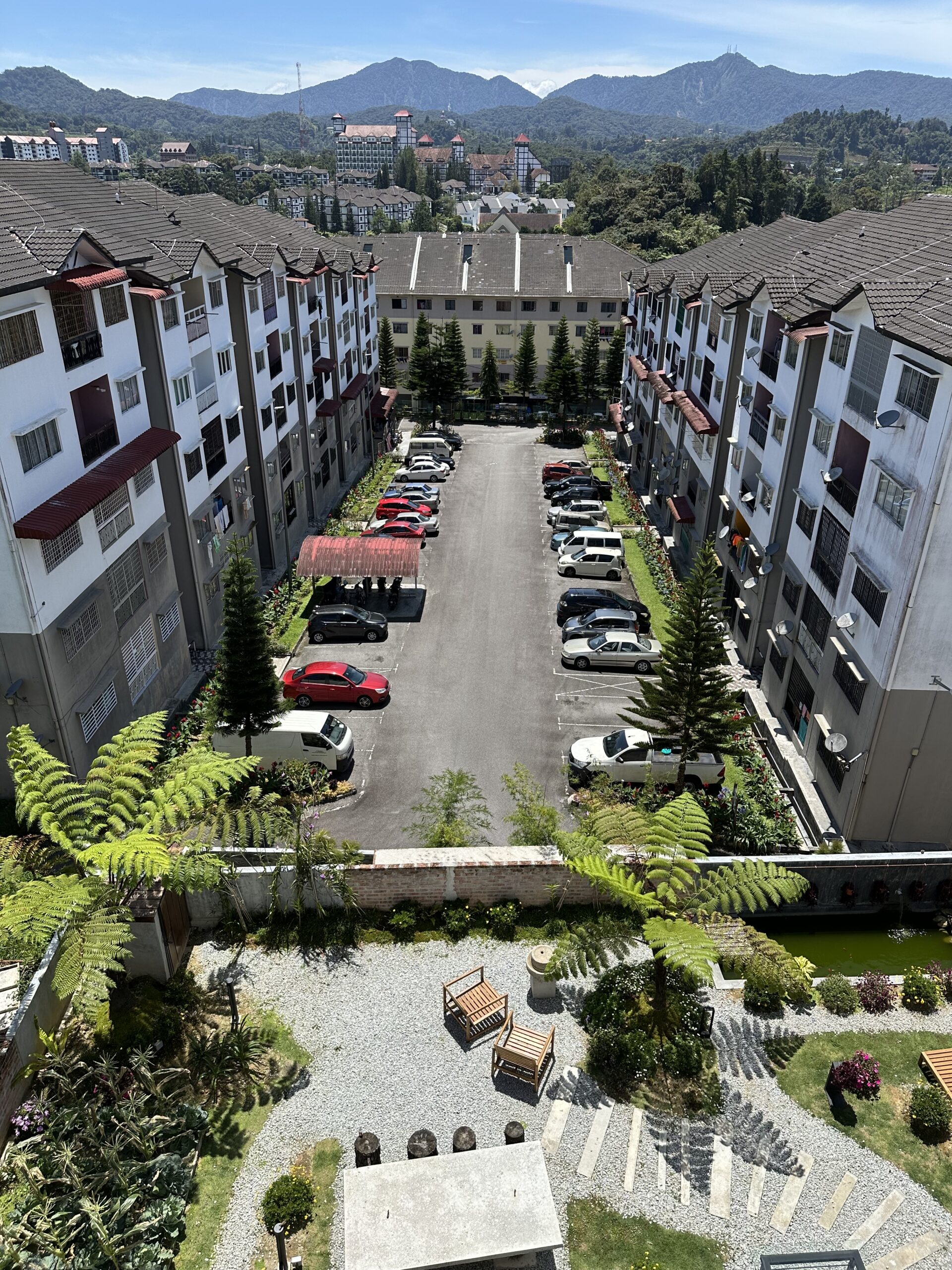 Vue depuis la terrasse du Silvan Garden à Tanah Rata