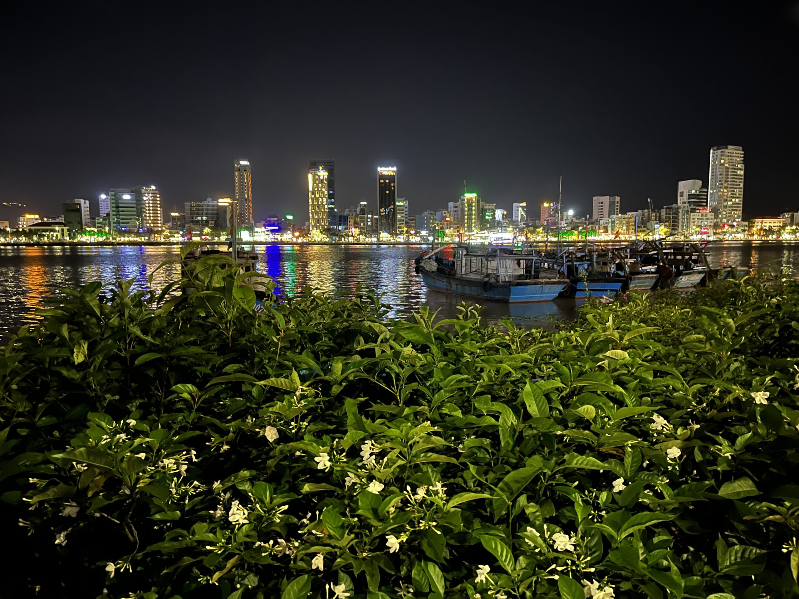 Danang de nuit, proche du pont dragon
