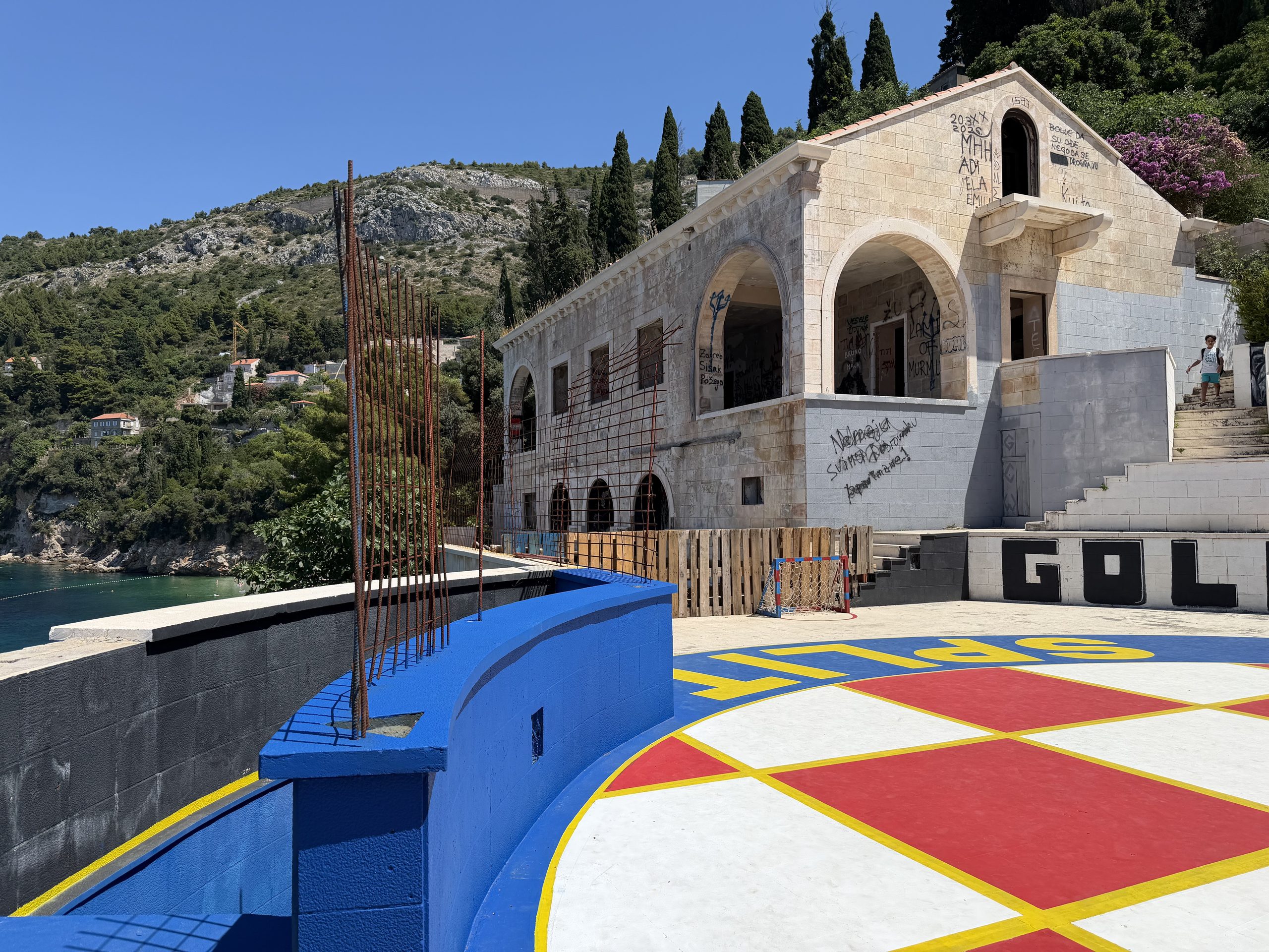Vue rapprochée sur l'amphithéâtre ou a été tourné une scène de GOT, Dubrovnik