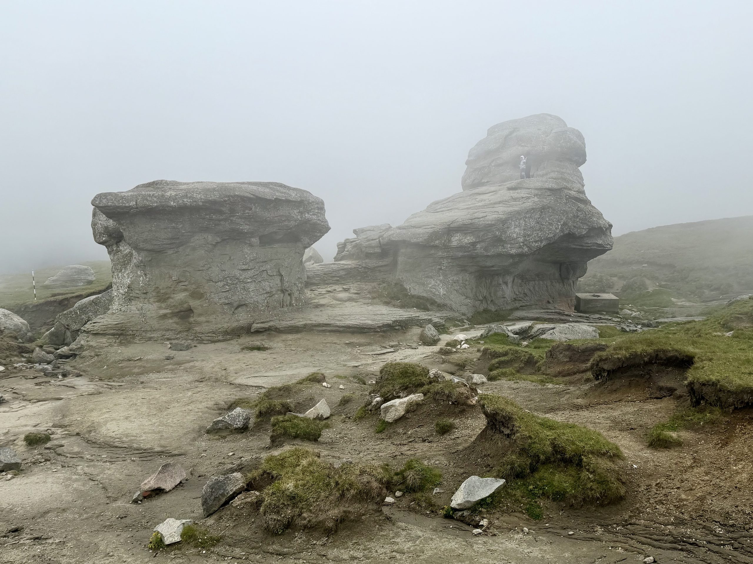 Une journée entre le Parc des Bucegi et Sinaia : notre itinéraire détaillé Formations rocheuses du parc du Bucegi dans la brume