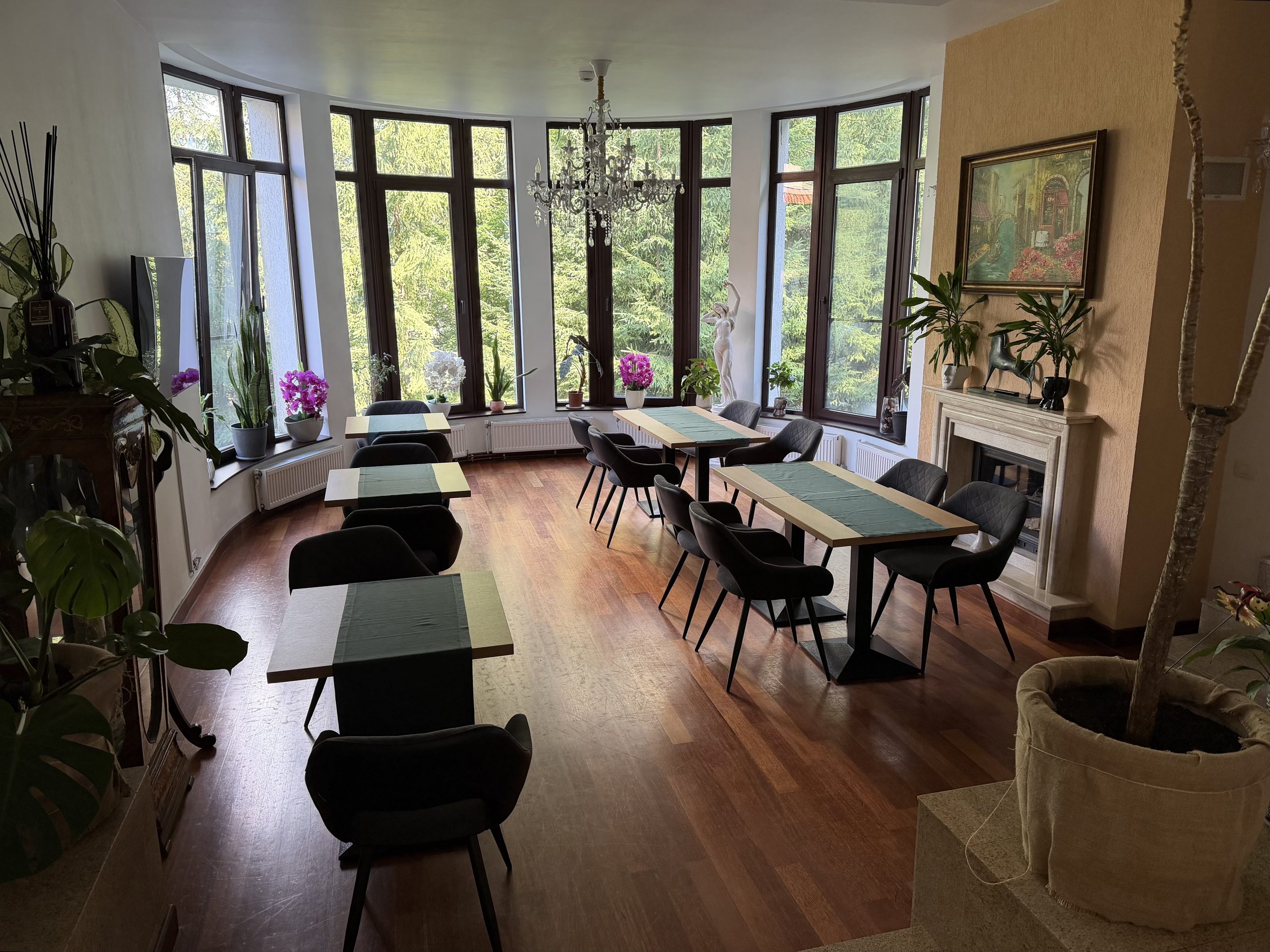 Une journée entre le Parc des Bucegi et Sinaia : notre itinéraire détaillé Zone du petit déjeuner à la Vila Tom à Sinaia